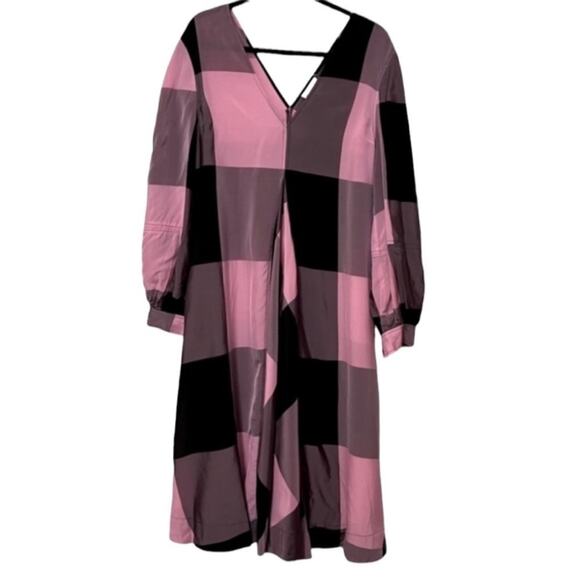 Ganni Check Midi Dress in Moonlite Mauve size 4 - Picture 7 of 15